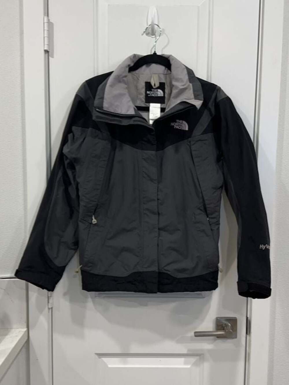 The North Face HyVent Waterproof Rain Jacket Black and Grey